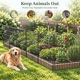 Jinligogo 32-Inch Wrought-Iron Style No-Dig Outdoor Boundary Fence for Semi-Permanent Use