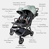 Strolee Lightweight Double Side-by-Side Stroller with 120-Lb Weight Capacity